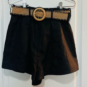 Zimmermann Black Shorts with Woven Belt